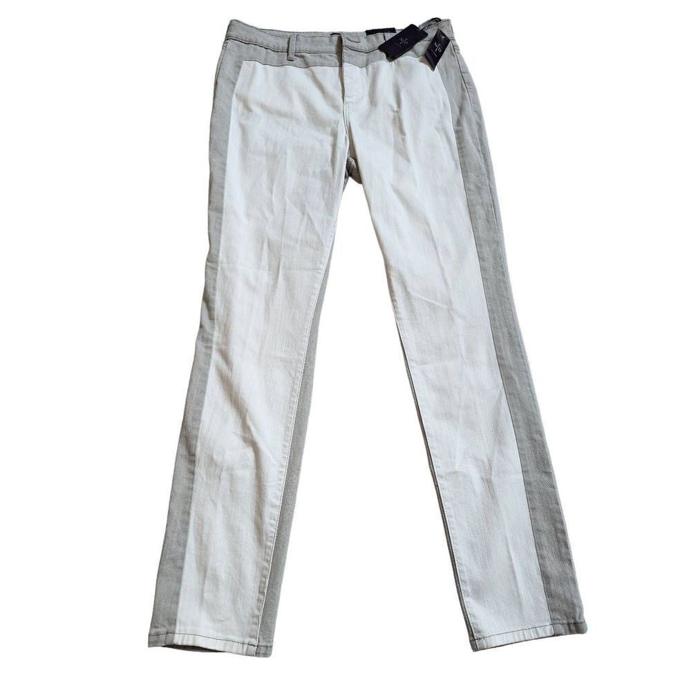 NYDJ Women’s White Beige Straight Leg Cotton Blend Leggings Size 16